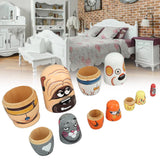 6PCS Dog Nesting Dolls Wooden Handmade Decorative Russian Nesting Doll Toy for Kids Christmas Birthday Wishing Gift