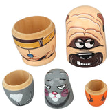 6PCS Dog Nesting Dolls Wooden Handmade Decorative Russian Nesting Doll Toy for Kids Christmas Birthday Wishing Gift