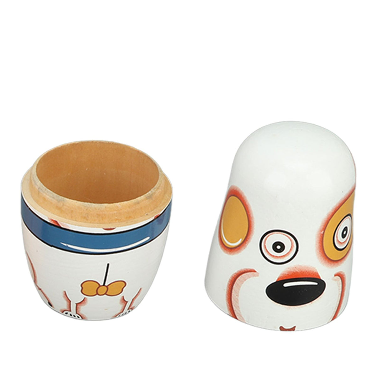 6PCS Dog Nesting Dolls Wooden Handmade Decorative Russian Nesting Doll Toy for Kids Christmas Birthday Wishing Gift