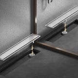 Rectangular Floor Drain Water Barrier Function Avoid Clogging Stainless Steel Shower Linear Drain for Kitchen Hotel - Low Angle