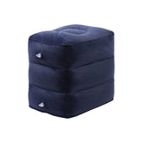 7pcs Inflatable Travel Foot Rest Pillow Height Adjustable 3 Layers Kids Airplane Bed for Airplane Car Bus Travel Navy Blue