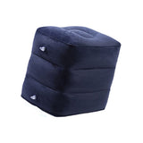 7pcs Inflatable Travel Foot Rest Pillow Height Adjustable 3 Layers Kids Airplane Bed for Airplane Car Bus Travel Navy Blue