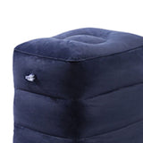 7pcs Inflatable Travel Foot Rest Pillow Height Adjustable 3 Layers Kids Airplane Bed for Airplane Car Bus Travel Navy Blue