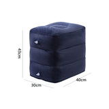 7pcs Inflatable Travel Foot Rest Pillow Height Adjustable 3 Layers Kids Airplane Bed for Airplane Car Bus Travel Navy Blue