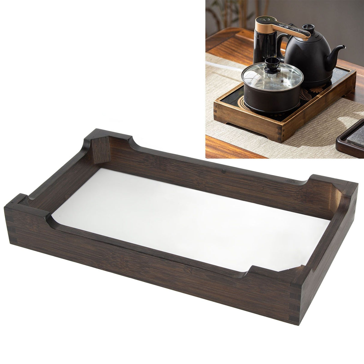 Induction Cooker Wood Frame Minimalist Stable Embedded Electric Tea Stove Base Frame for Tea Cooking Accessories