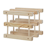Wine Rack Wood Stackable Modular Wine Rack Wine Holder Free Standing For Kitchen Bar Countertop 6 Bottle