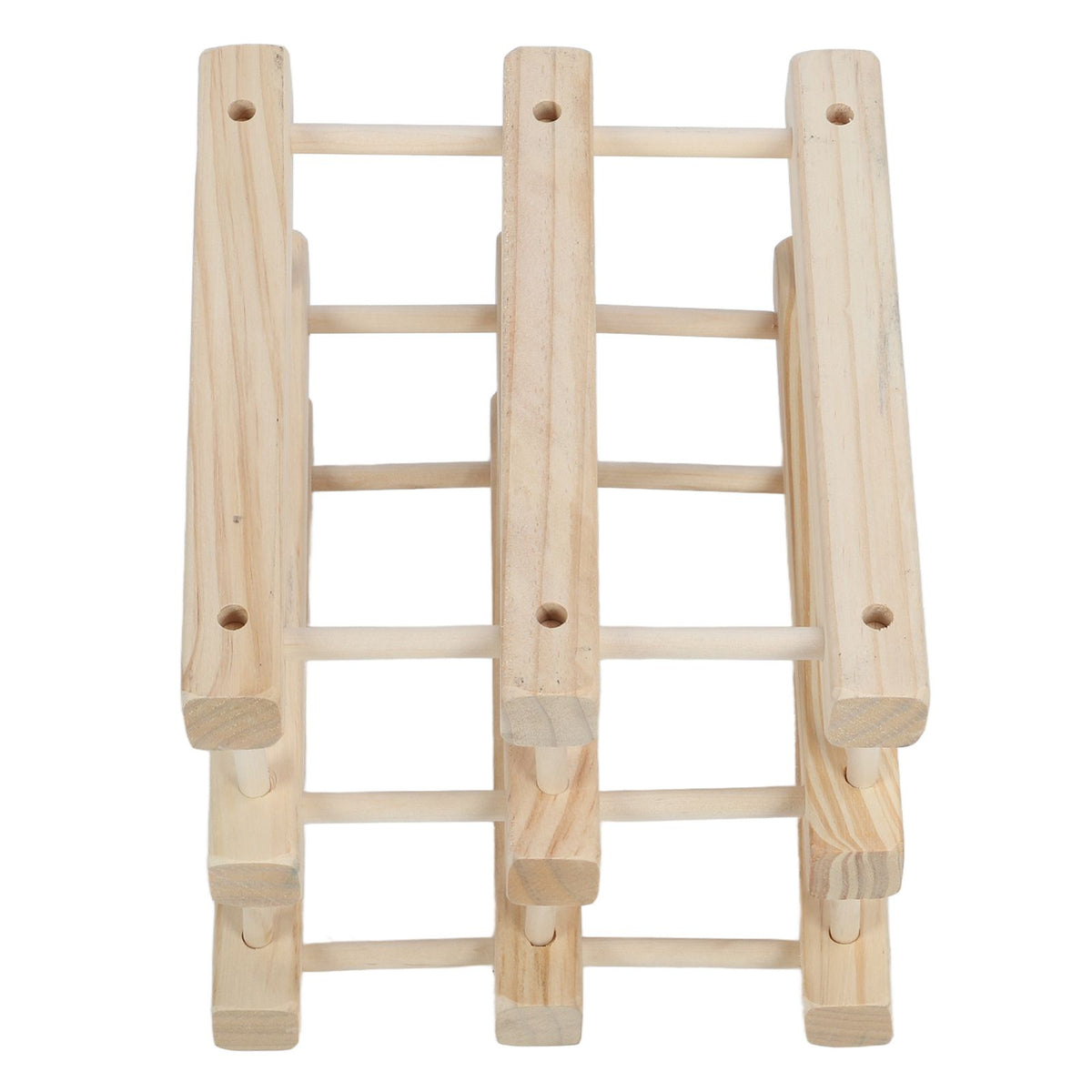 Wine Rack Wood Stackable Modular Wine Rack Wine Holder Free Standing For Kitchen Bar Countertop 6 Bottle