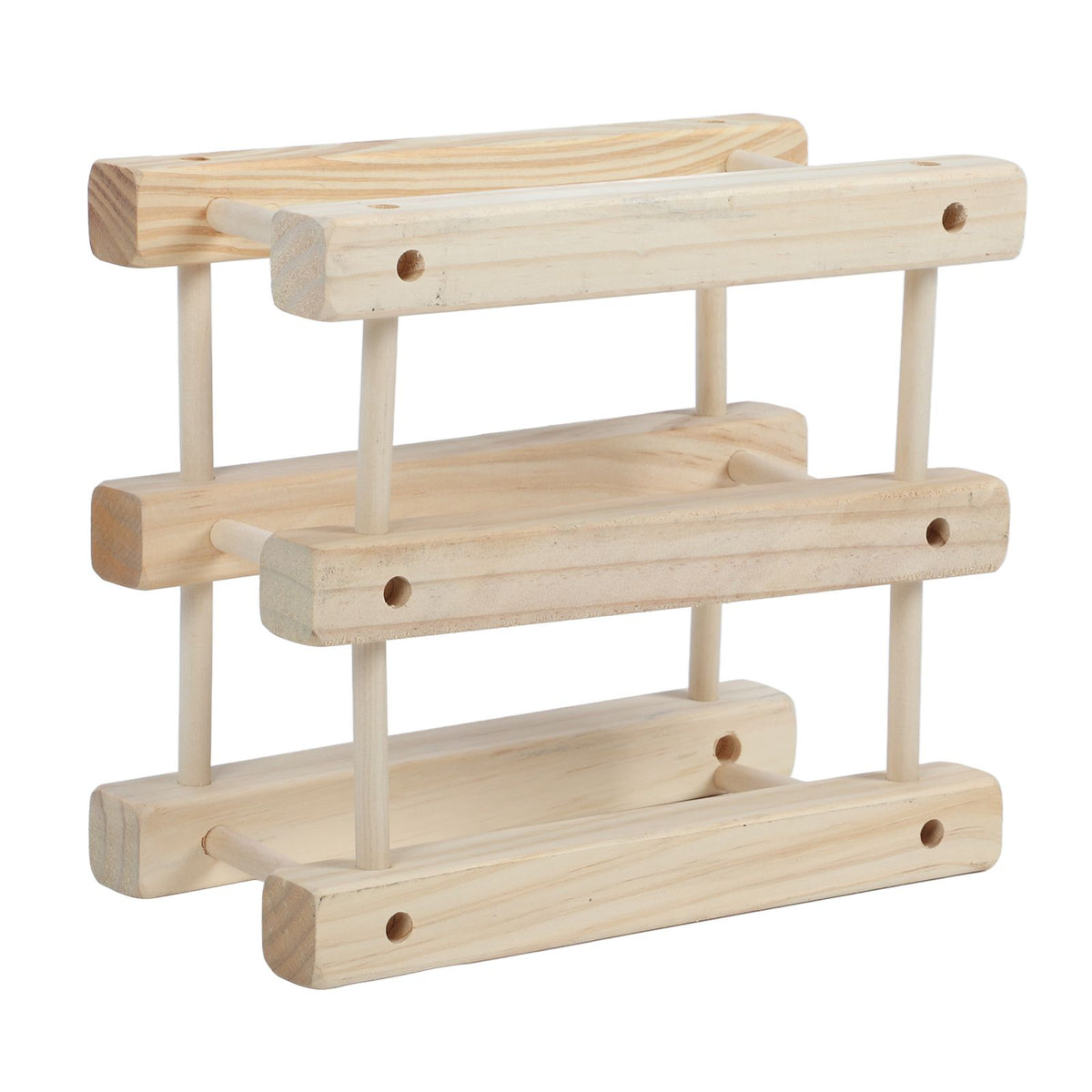 Wine Rack Wood Stackable Modular Wine Rack Wine Holder Free Standing For Kitchen Bar Countertop 6 Bottle