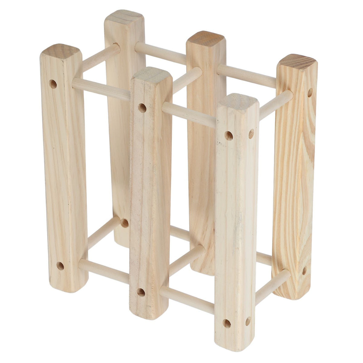 Wine Rack Wood Stackable Modular Wine Rack Wine Holder Free Standing For Kitchen Bar Countertop 6 Bottle