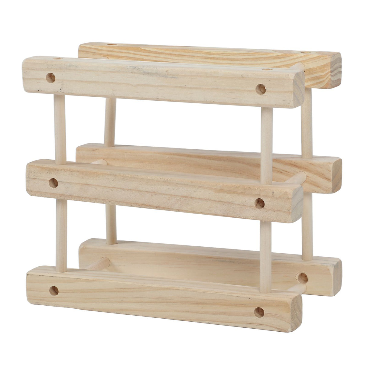 Wine Rack Wood Stackable Modular Wine Rack Wine Holder Free Standing For Kitchen Bar Countertop 6 Bottle