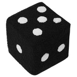 Foot Stool Soft Comfortable Simple Warm Sturdy Base Cube Stool for Home Living Room Bedroom Black 20x20x20cm