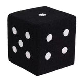 Foot Stool Soft Comfortable Simple Warm Sturdy Base Cube Stool for Home Living Room Bedroom Black 20x20x20cm