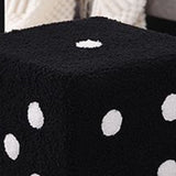 Foot Stool Soft Comfortable Simple Warm Sturdy Base Cube Stool for Home Living Room Bedroom Black 20x20x20cm