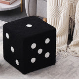 Foot Stool Soft Comfortable Simple Warm Sturdy Base Cube Stool for Home Living Room Bedroom Black 20x20x20cm - Extra Image