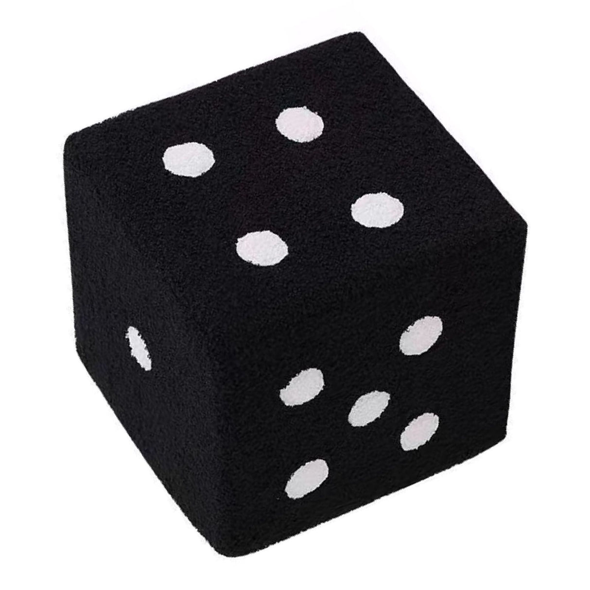 Foot Stool Soft Comfortable Simple Warm Sturdy Base Cube Stool for Home Living Room Bedroom Black 20x20x20cm