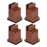 4pcs Adjustable Furniture Risers with Screw Clamp Rubber Bed Couch Risers for Heavy Duty Furniture Brown - Side View