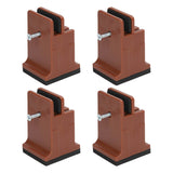 4pcs Adjustable Furniture Risers with Screw Clamp Rubber Bed Couch Risers for Heavy Duty Furniture Brown