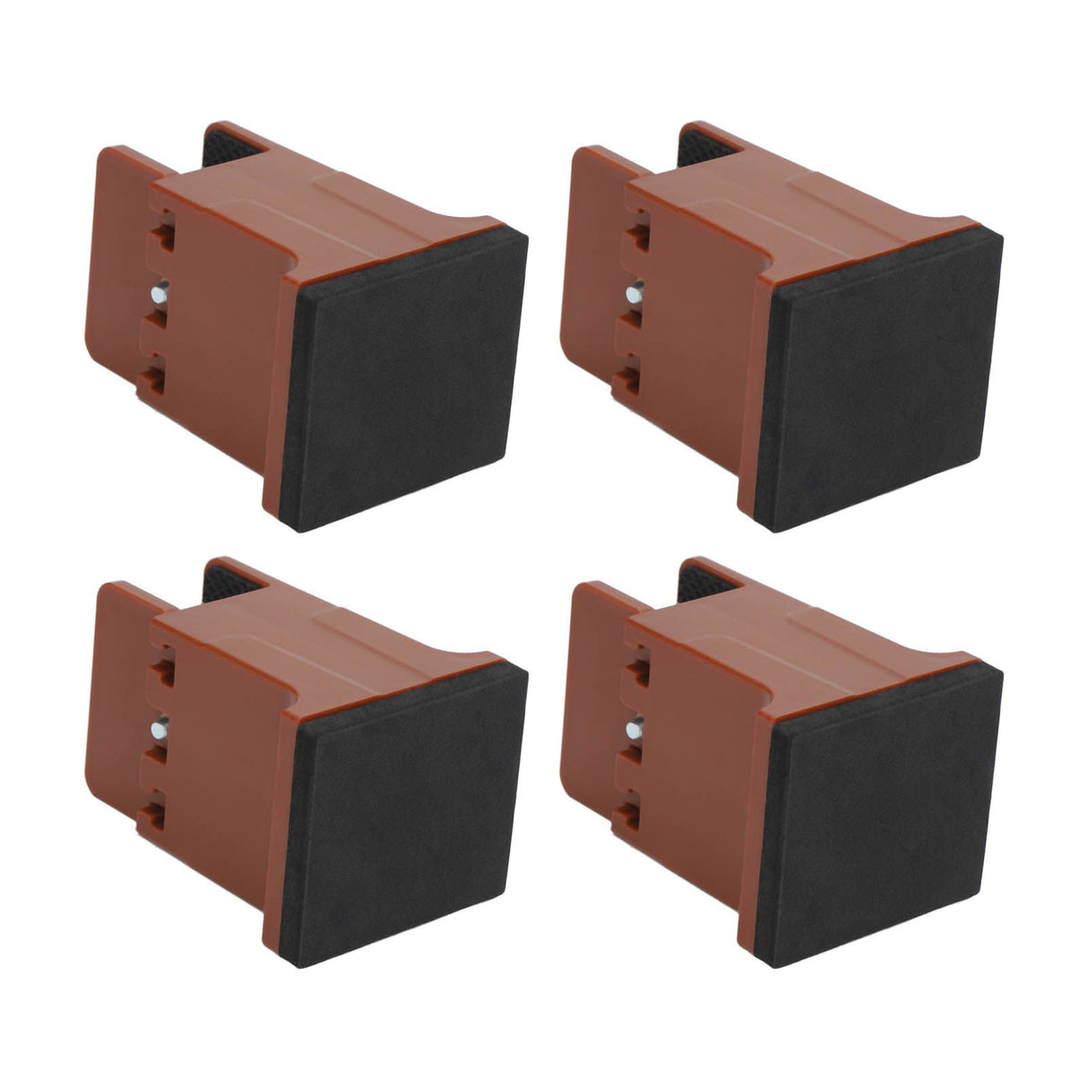 4pcs Adjustable Furniture Risers with Screw Clamp Rubber Bed Couch Risers for Heavy Duty Furniture Brown
