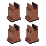 4pcs Adjustable Furniture Risers with Screw Clamp Rubber Bed Couch Risers for Heavy Duty Furniture Brown - Low Angle