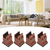 4pcs Adjustable Furniture Risers with Screw Clamp Rubber Bed Couch Risers for Heavy Duty Furniture Brown - Extra Image