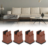 4pcs Adjustable Furniture Risers with Screw Clamp Rubber Bed Couch Risers for Heavy Duty Furniture Brown