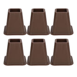 6 Pcs Furniture Risers Plastic Antislip Bed Risers Wood Grain for Storage Desk Sofa Chair Washing Machine