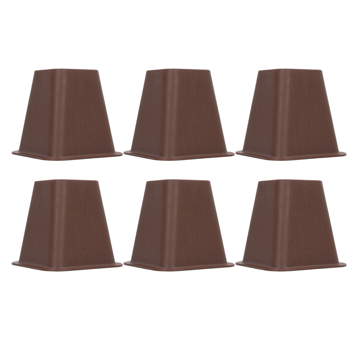 6 Pcs Furniture Risers Plastic Antislip Bed Risers Wood Grain for Storage Desk Sofa Chair Washing Machine