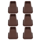 6 Pcs Furniture Risers Plastic Antislip Bed Risers Wood Grain for Storage Desk Sofa Chair Washing Machine - Side View