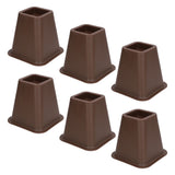 6 Pcs Furniture Risers Plastic Antislip Bed Risers Wood Grain for Storage Desk Sofa Chair Washing Machine