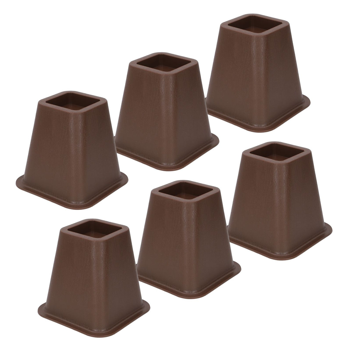 6 Pcs Furniture Risers Plastic Antislip Bed Risers Wood Grain for Storage Desk Sofa Chair Washing Machine