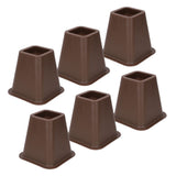 6 Pcs Furniture Risers Plastic Antislip Bed Risers Wood Grain for Storage Desk Sofa Chair Washing Machine
