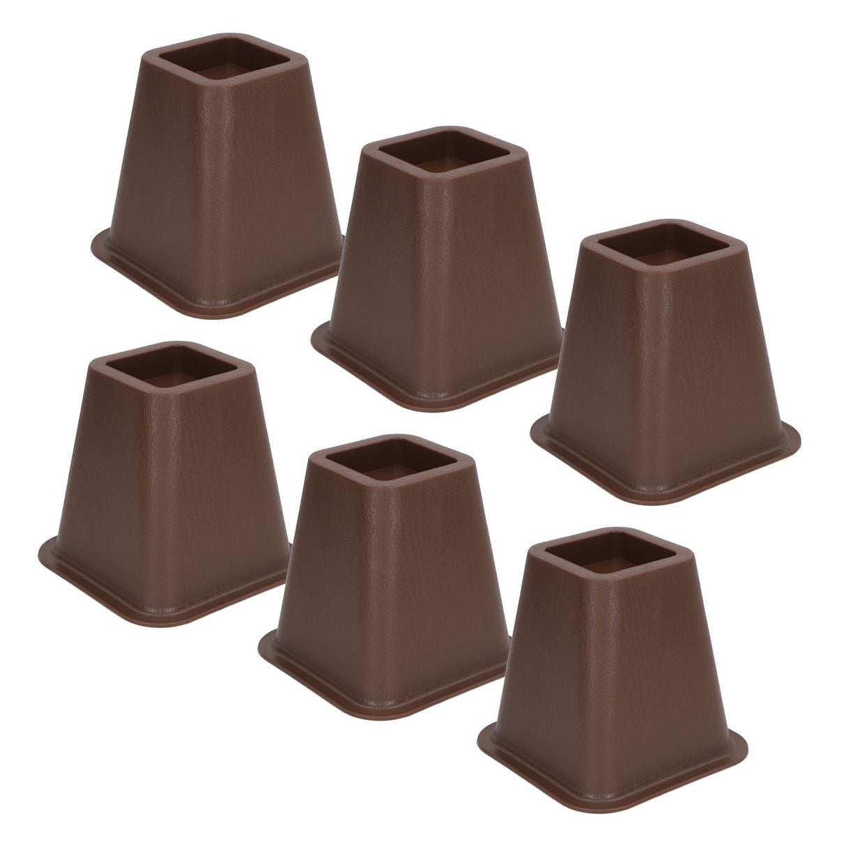 6 Pcs Furniture Risers Plastic Antislip Bed Risers Wood Grain for Storage Desk Sofa Chair Washing Machine