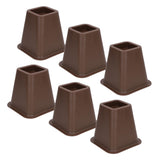 6 Pcs Furniture Risers Plastic Antislip Bed Risers Wood Grain for Storage Desk Sofa Chair Washing Machine