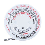 Round BMI Measuring Tape Automatic Retractable Waistline Tape Calculator Portable Health Tape Measures Tools White