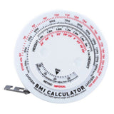 Round BMI Measuring Tape Automatic Retractable Waistline Tape Calculator Portable Health Tape Measures Tools White - Side View