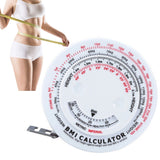 Round BMI Measuring Tape Automatic Retractable Waistline Tape Calculator Portable Health Tape Measures Tools White