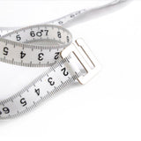 Round BMI Measuring Tape Automatic Retractable Waistline Tape Calculator Portable Health Tape Measures Tools White - Close-Up Angle