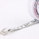 Round BMI Measuring Tape Automatic Retractable Waistline Tape Calculator Portable Health Tape Measures Tools White - Low Angle