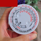 Round BMI Measuring Tape Automatic Retractable Waistline Tape Calculator Portable Health Tape Measures Tools White