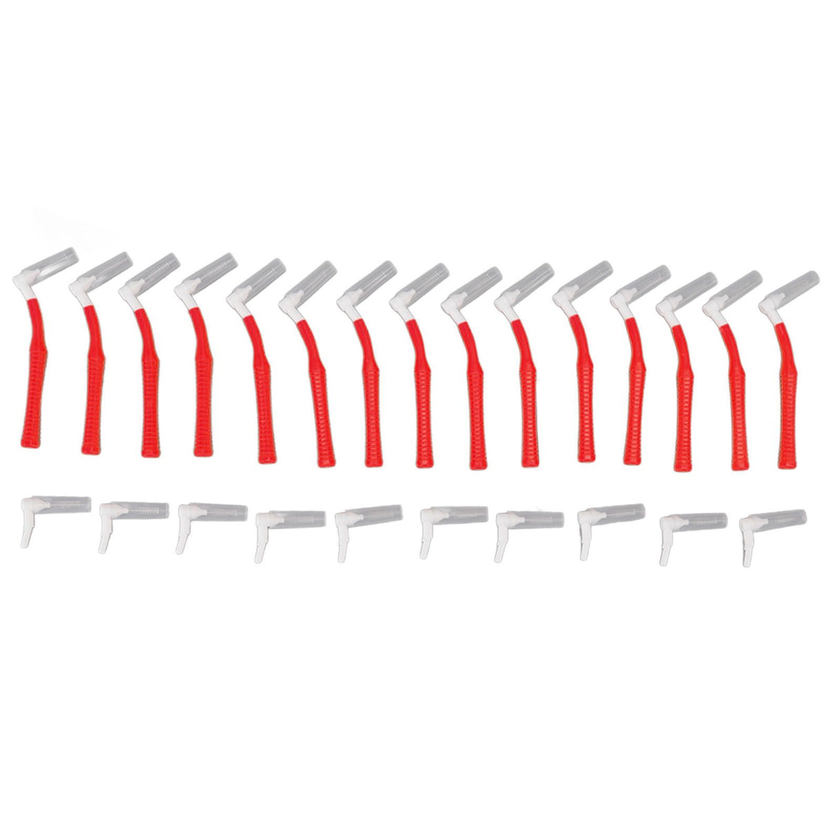 25Pcs L Shape Push Pull Interdental Brush Oral Care Teeth Whitening Dental Tooth Pick Tooth Orthodontic Cleaning Brush Red