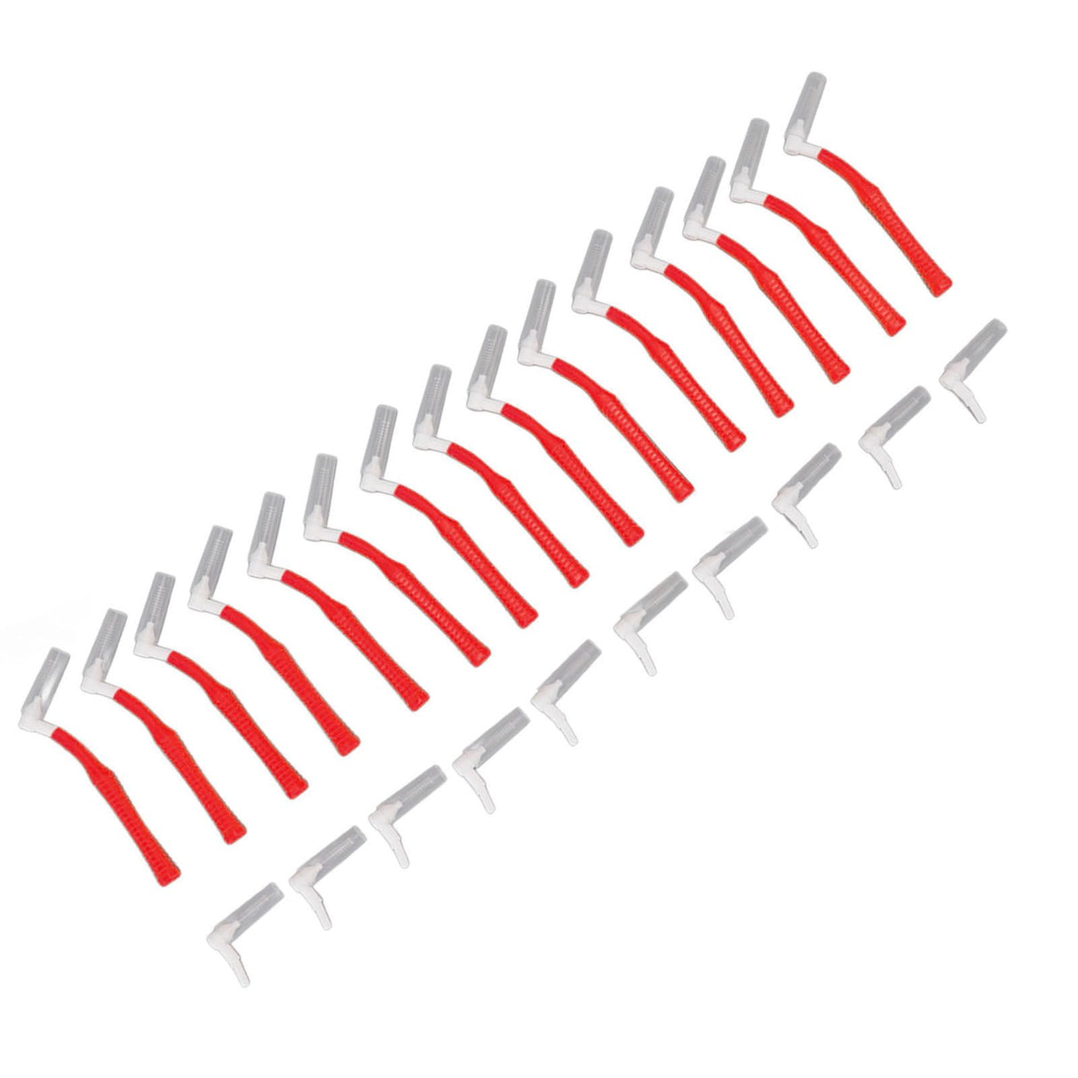 25Pcs L Shape Push Pull Interdental Brush Oral Care Teeth Whitening Dental Tooth Pick Tooth Orthodontic Cleaning Brush Red