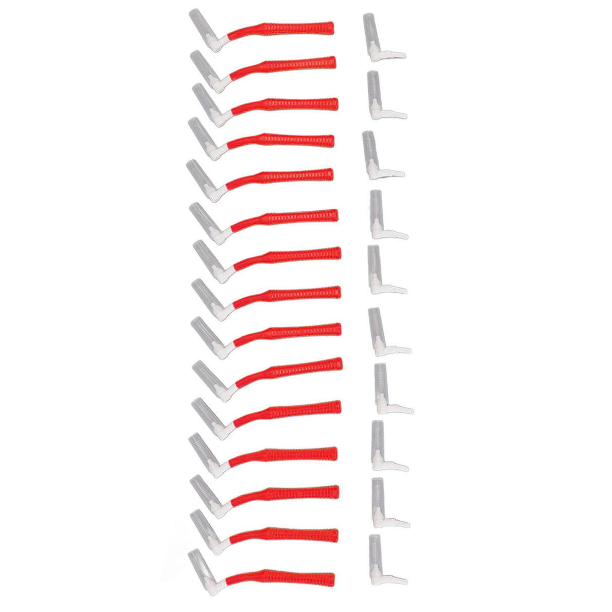25Pcs L Shape Push Pull Interdental Brush Oral Care Teeth Whitening Dental Tooth Pick Tooth Orthodontic Cleaning Brush Red
