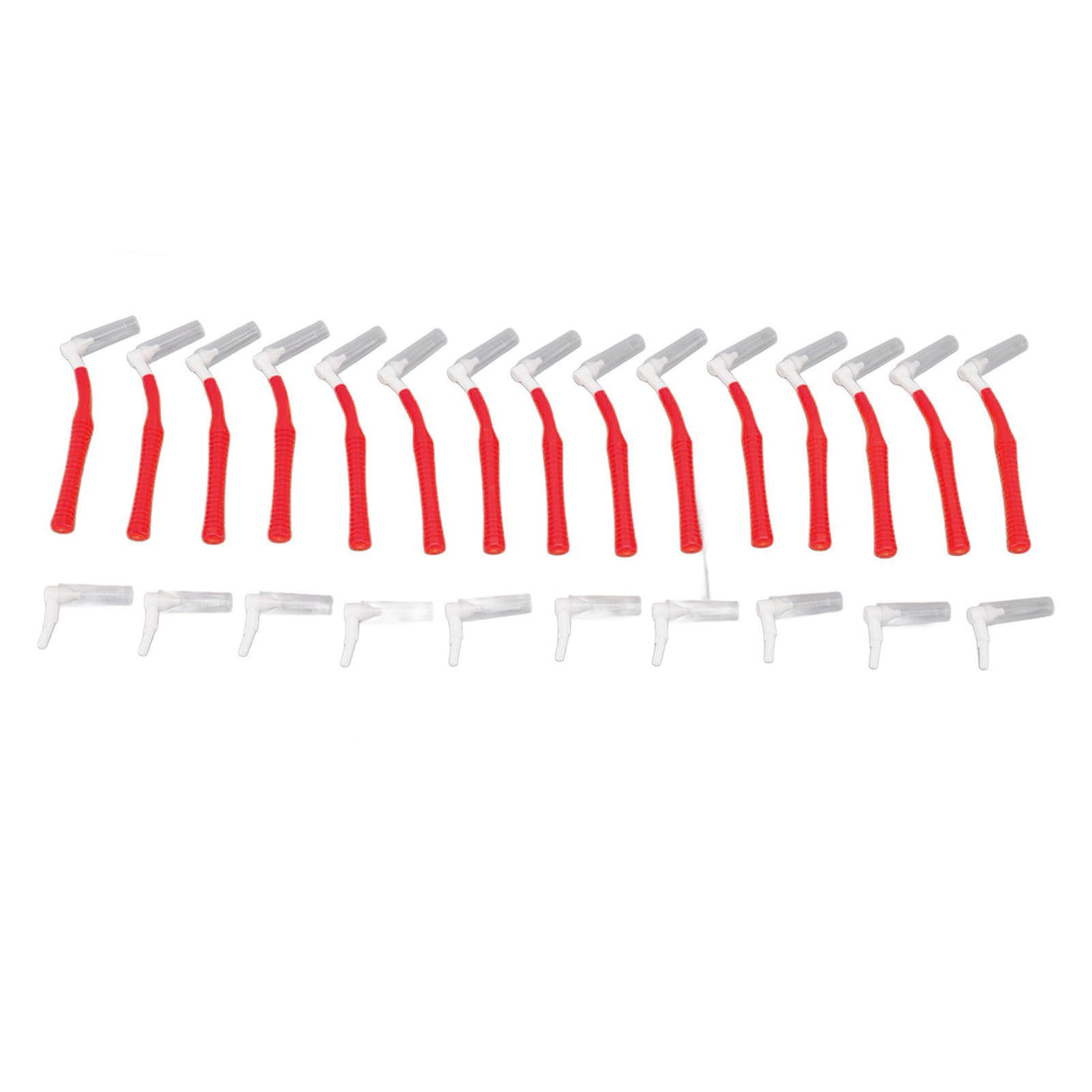 25Pcs L Shape Push Pull Interdental Brush Oral Care Teeth Whitening Dental Tooth Pick Tooth Orthodontic Cleaning Brush Red