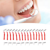 25Pcs L Shape Push Pull Interdental Brush Oral Care Teeth Whitening Dental Tooth Pick Tooth Orthodontic Cleaning Brush Red