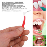 25Pcs L Shape Push Pull Interdental Brush Oral Care Teeth Whitening Dental Tooth Pick Tooth Orthodontic Cleaning Brush Red