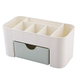 Cosmetics Makeup Organizer PP Multifunctional 6 Compartments Makeup Desk Organizer with Drawer Green