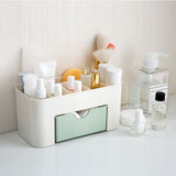 Cosmetics Makeup Organizer PP Multifunctional 6 Compartments Makeup Desk Organizer with Drawer Green