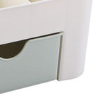 Cosmetics Makeup Organizer PP Multifunctional 6 Compartments Makeup Desk Organizer with Drawer Green