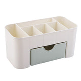 Cosmetics Makeup Organizer PP Multifunctional 6 Compartments Makeup Desk Organizer with Drawer Green