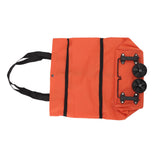 Shopping Cart Foldable Bag Large Capacity Zipper Design Oxford Cloth with Wheel for Camping Orange